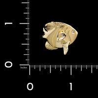 14K Yellow Gold Estate Fish Pin