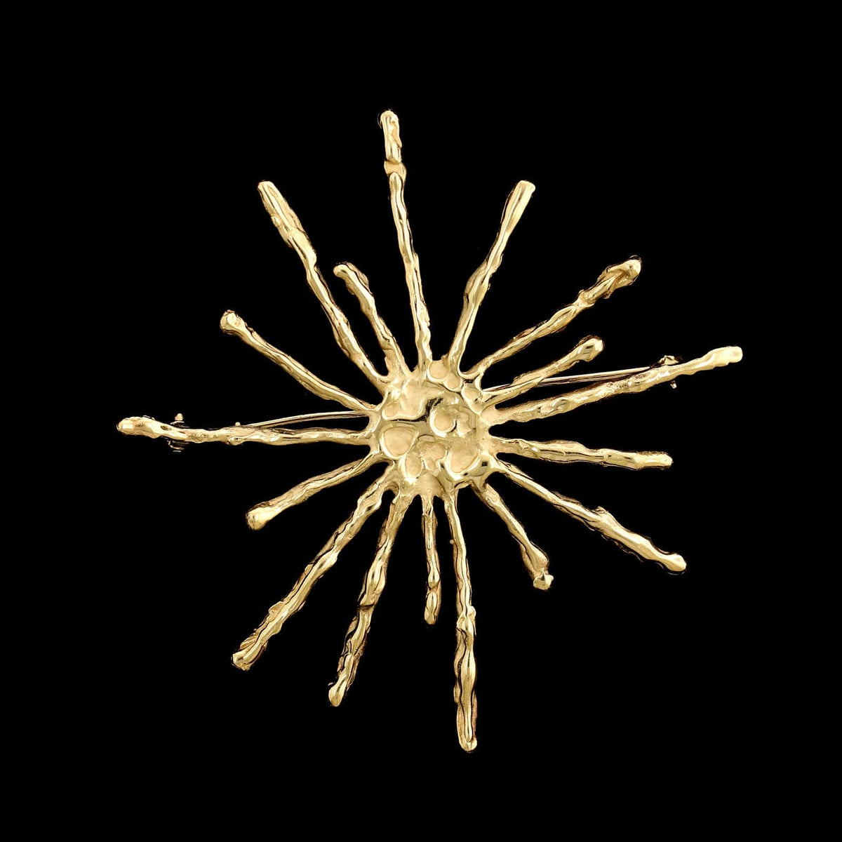 Henry Steig 14K Yellow Gold Estate Mid Century Modern Sunburst Pin