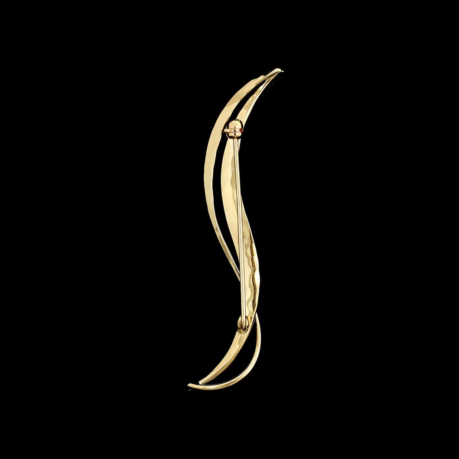 Tom Kruskal 14K Yellow Gold Estate Swirl Pin