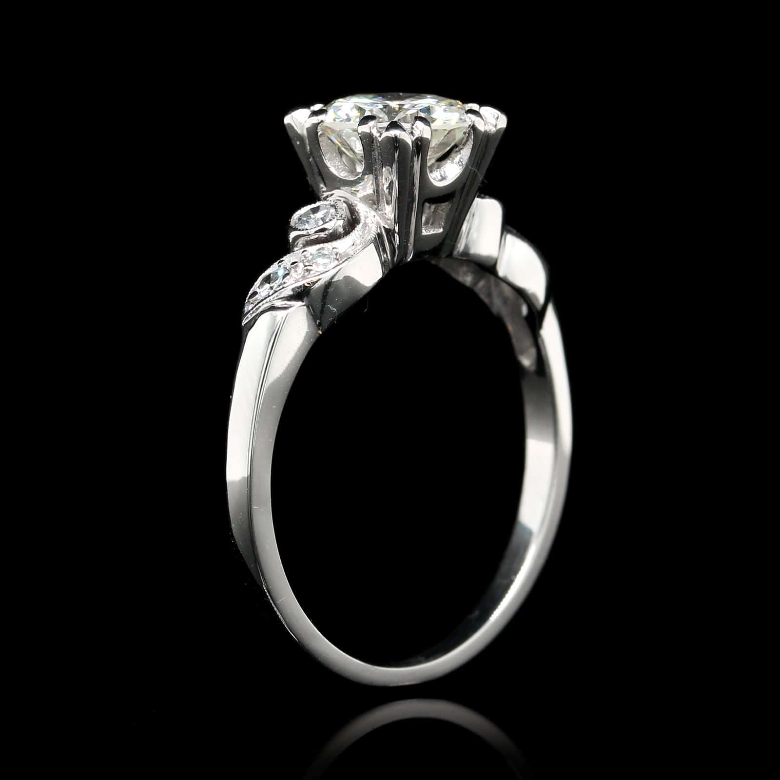 Platinum Estate Diamond Solitaire Engagement Ring