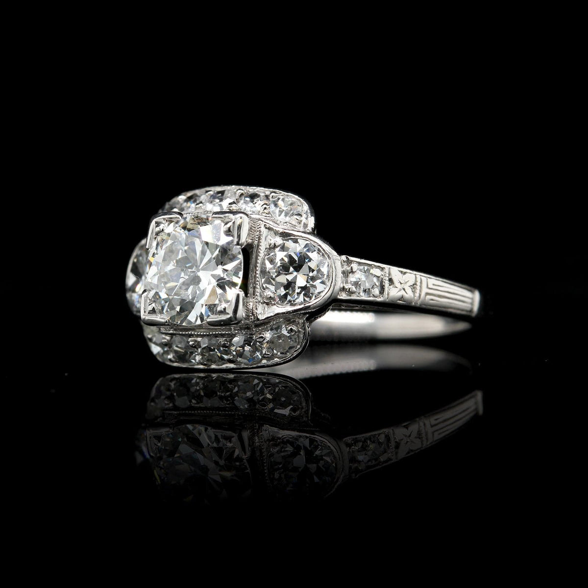 Art Deco Platinum Estate Diamond Ring