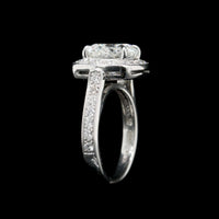 Platinum Estate Diamond Halo Engagement Ring