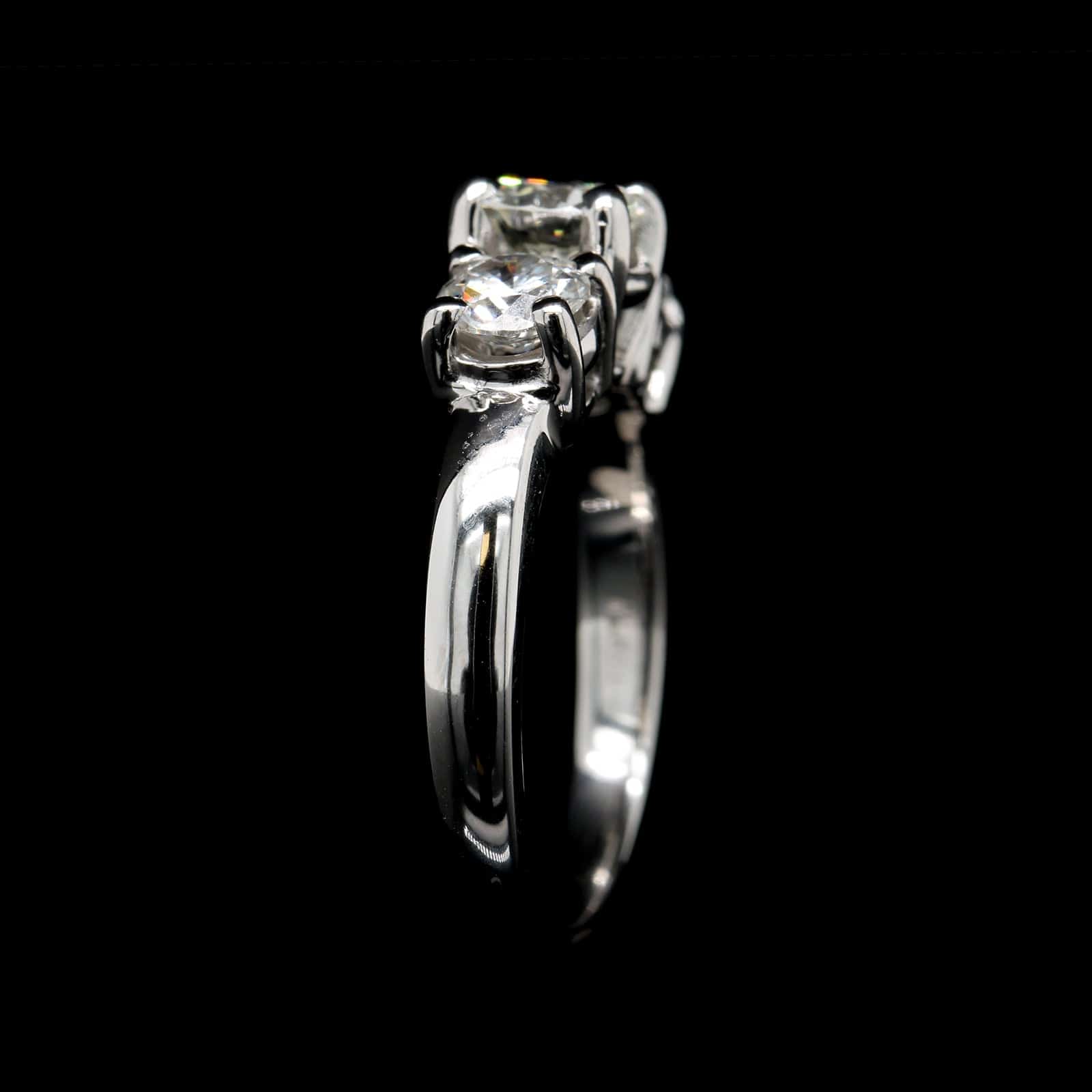 Platinum Estate Diamond Three Stone Ring – Long's Jewelers