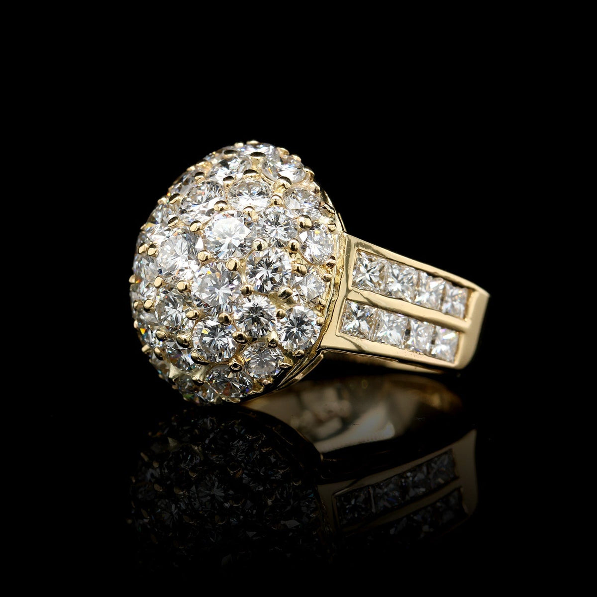 18K Yellow Gold Estate Diamond Cluster Ring