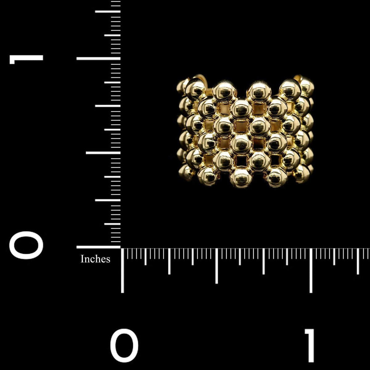 Lagos 18K Yellow Gold Estate Caviar Beaded Ring