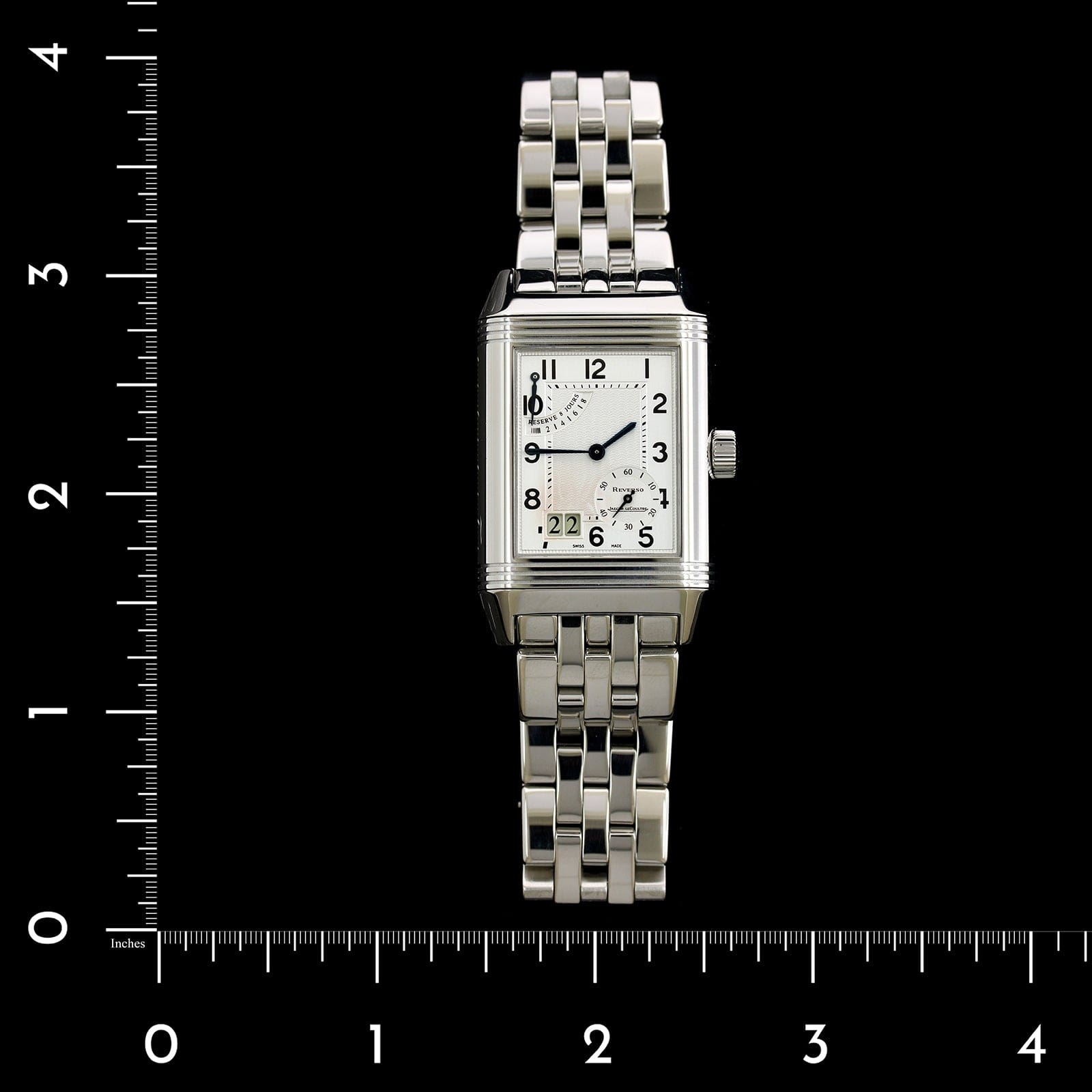 Jaeger-LeCoultre Steel Estate Reverso Grande Date Wristwatch