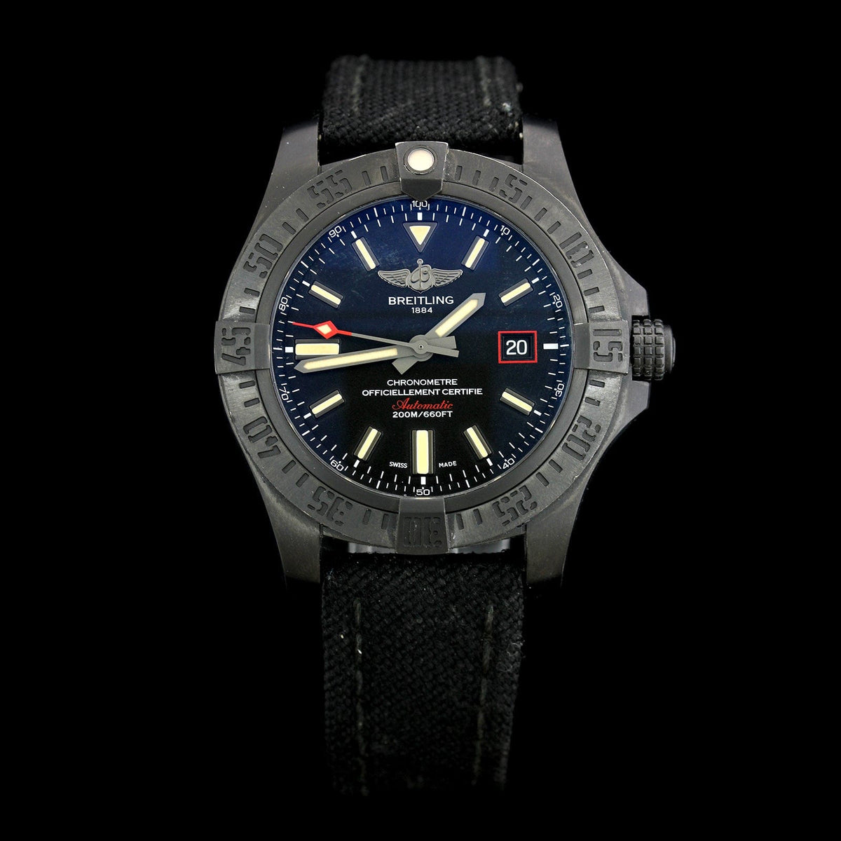 Breitling Titanium Estate Avenger Blackbird Wristwatch