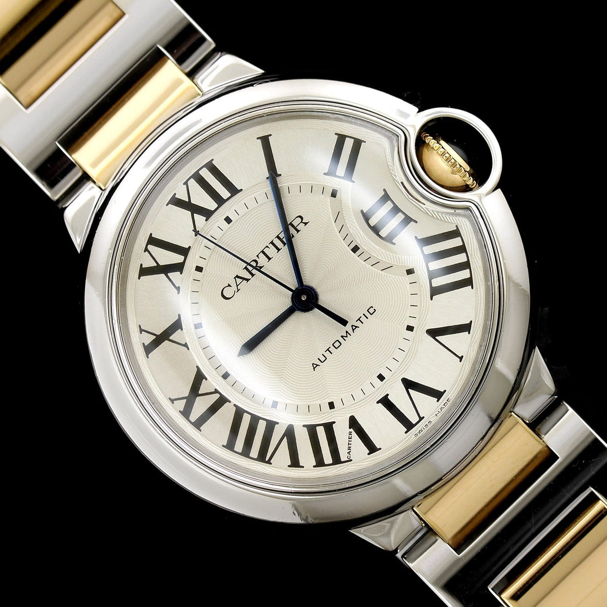 Steel and Yellow Gold Estate Cartier Ballon Bleu 36