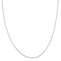 18K White Gold 16-18" Round Cable Link Chain