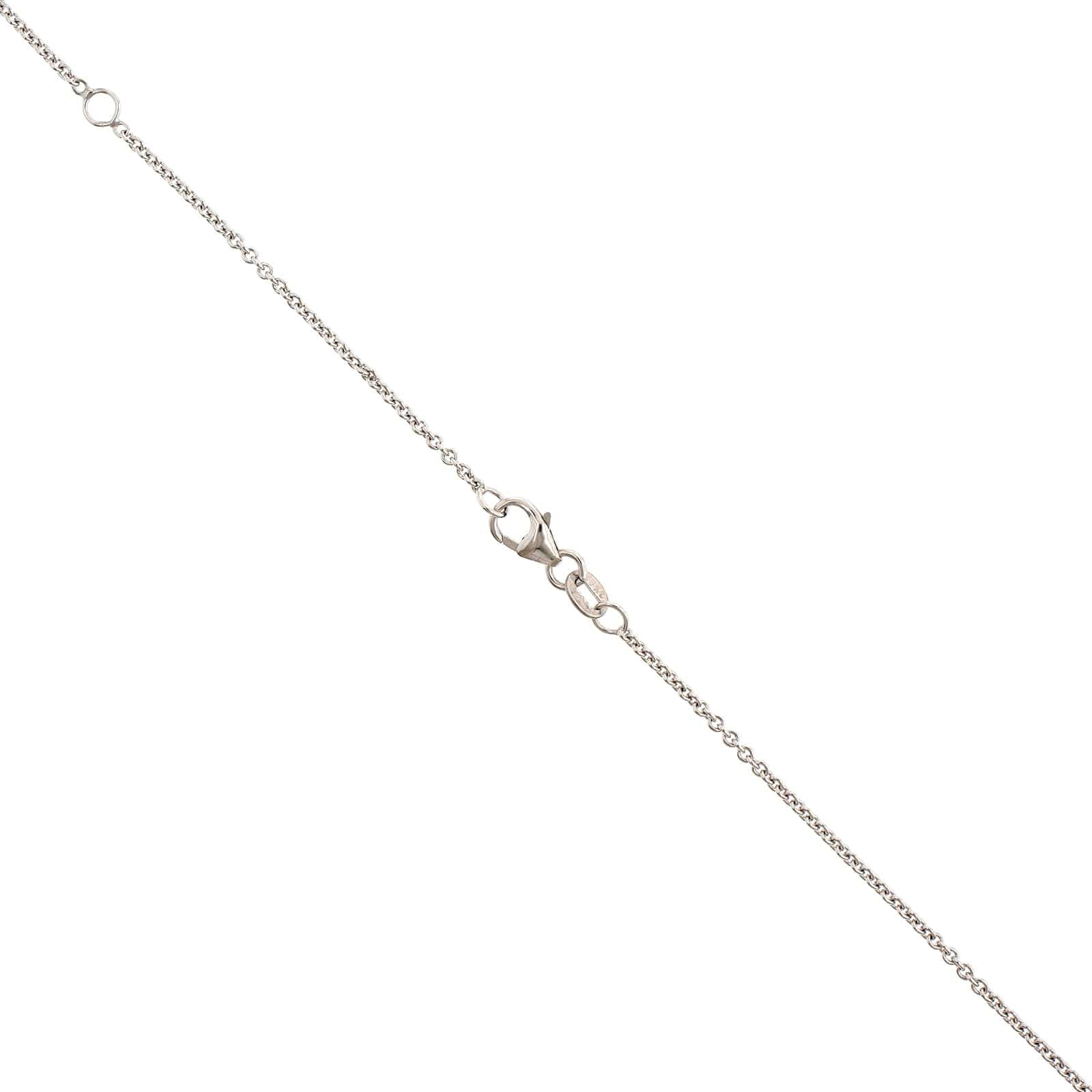 18K White Gold 16-18" Round Cable Link Chain