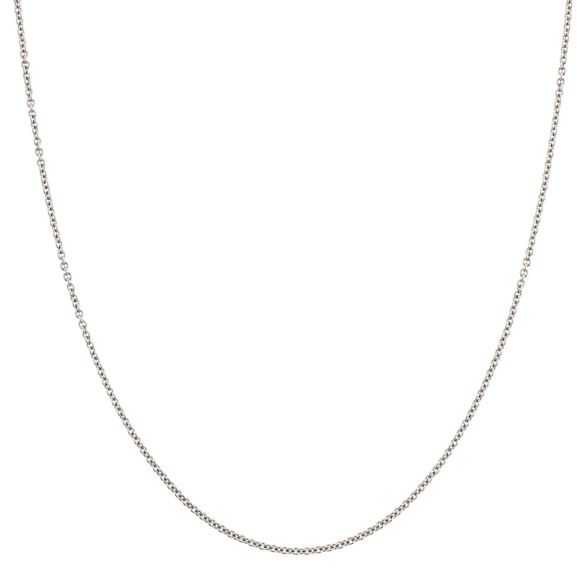 18K White Gold 18-20" Round Cable Link Chain