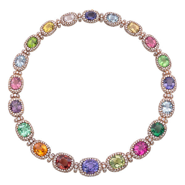 Multi-colored gemstone necklace Eclat