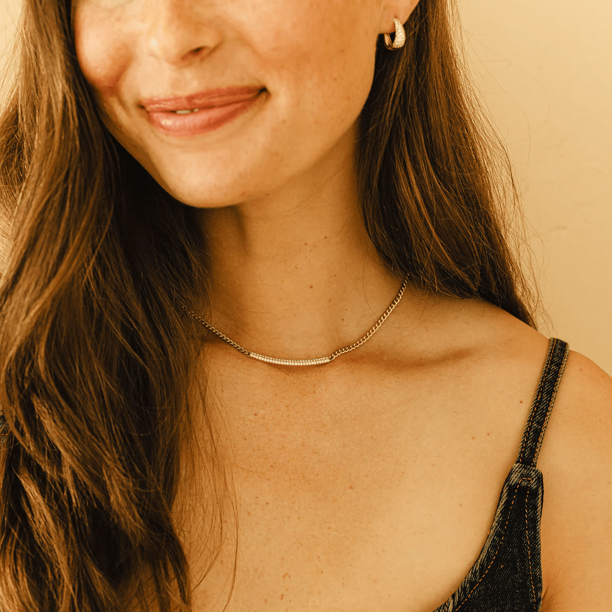Dana Rebecca Designs 14kt gold Sylvie Rose diamond bar necklace - Yellow Gold