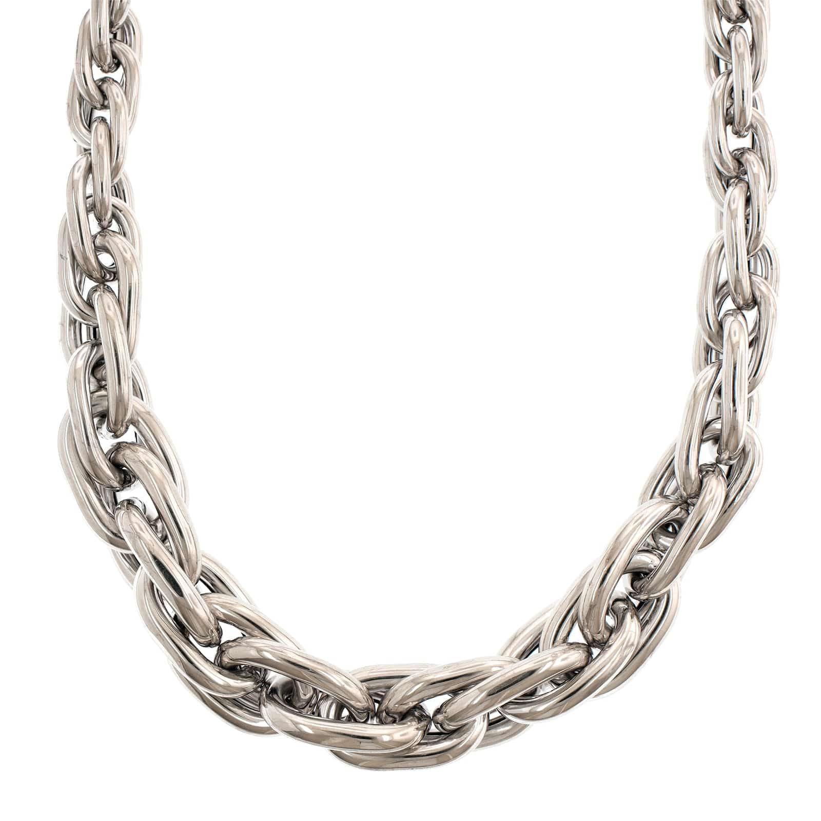 14K White Gold Medium Link Ephrusi Chain Necklace