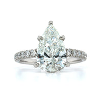 Platinum Pear Shape Diamond Engagement Ring