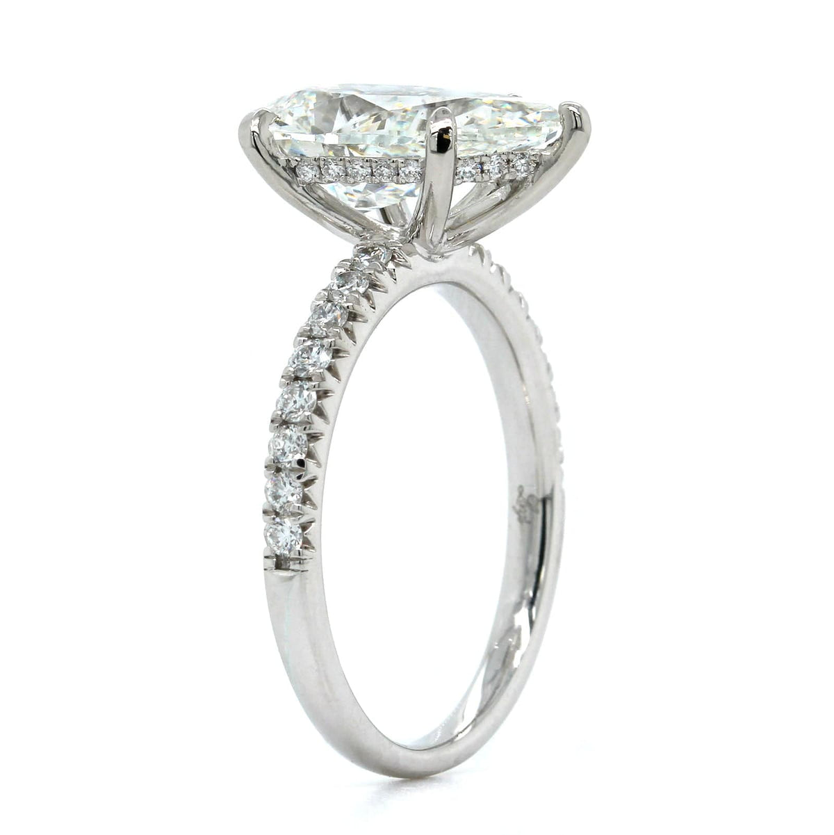 Platinum Pear Shape Diamond Engagement Ring