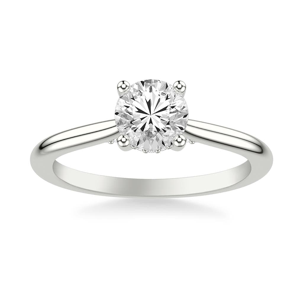 Platinum Round Cut Diamond Engagement Ring