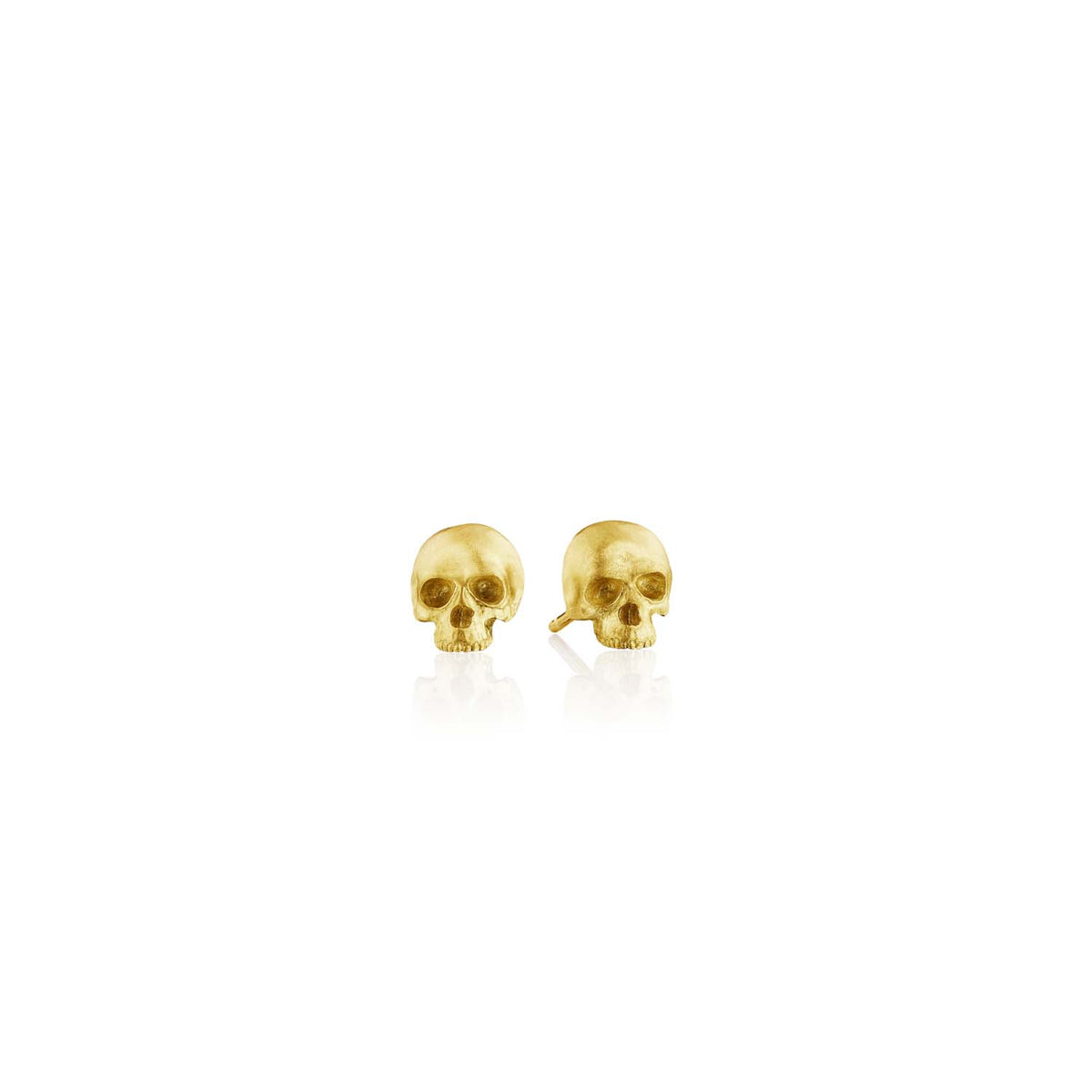 18K Yellow Gold Skull Studs