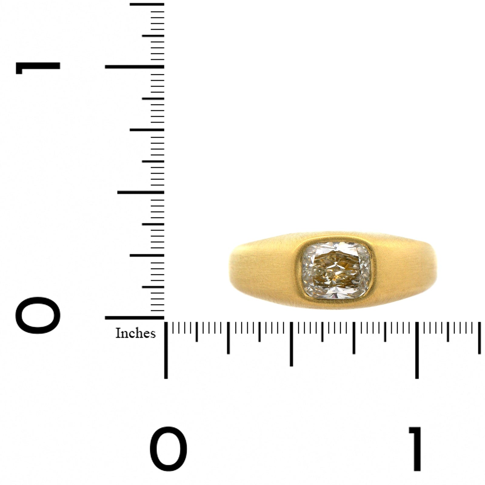 18K Yellow Gold Cushion Cut Diamond Ring