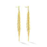 Cadar 18K Yellow Gold Large Feather Drop Earrings