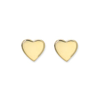 14K Yellow Gold Heart Stud Earrings