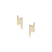 14K Yellow Gold Lightning Bolt Stud Earrings