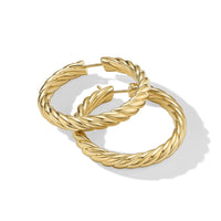 Sculpted Cable Hoop Earrings in 18K Yellow Gold