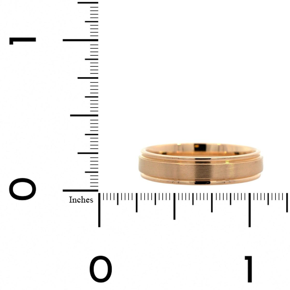 14K Yellow Gold Band with Satin Center and Polished Edges