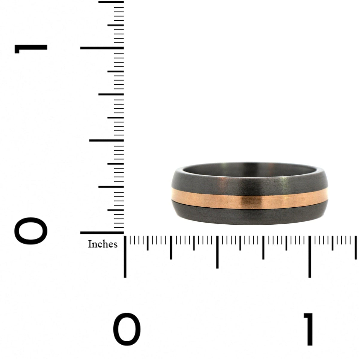 14K Yellow Gold Brushed Center Tantalum Band