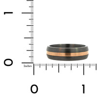 14K Yellow Gold Brushed Center Tantalum Band