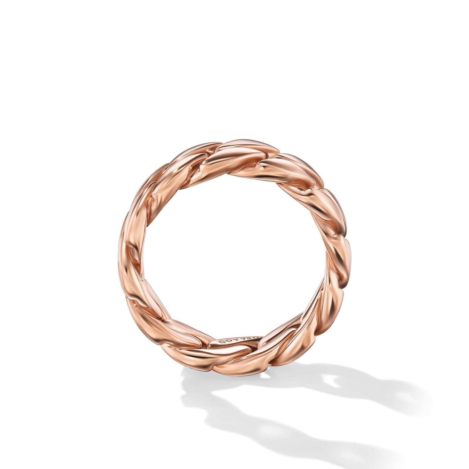 Curb Chain Band Ring in 18K Rose Gold, 8mm