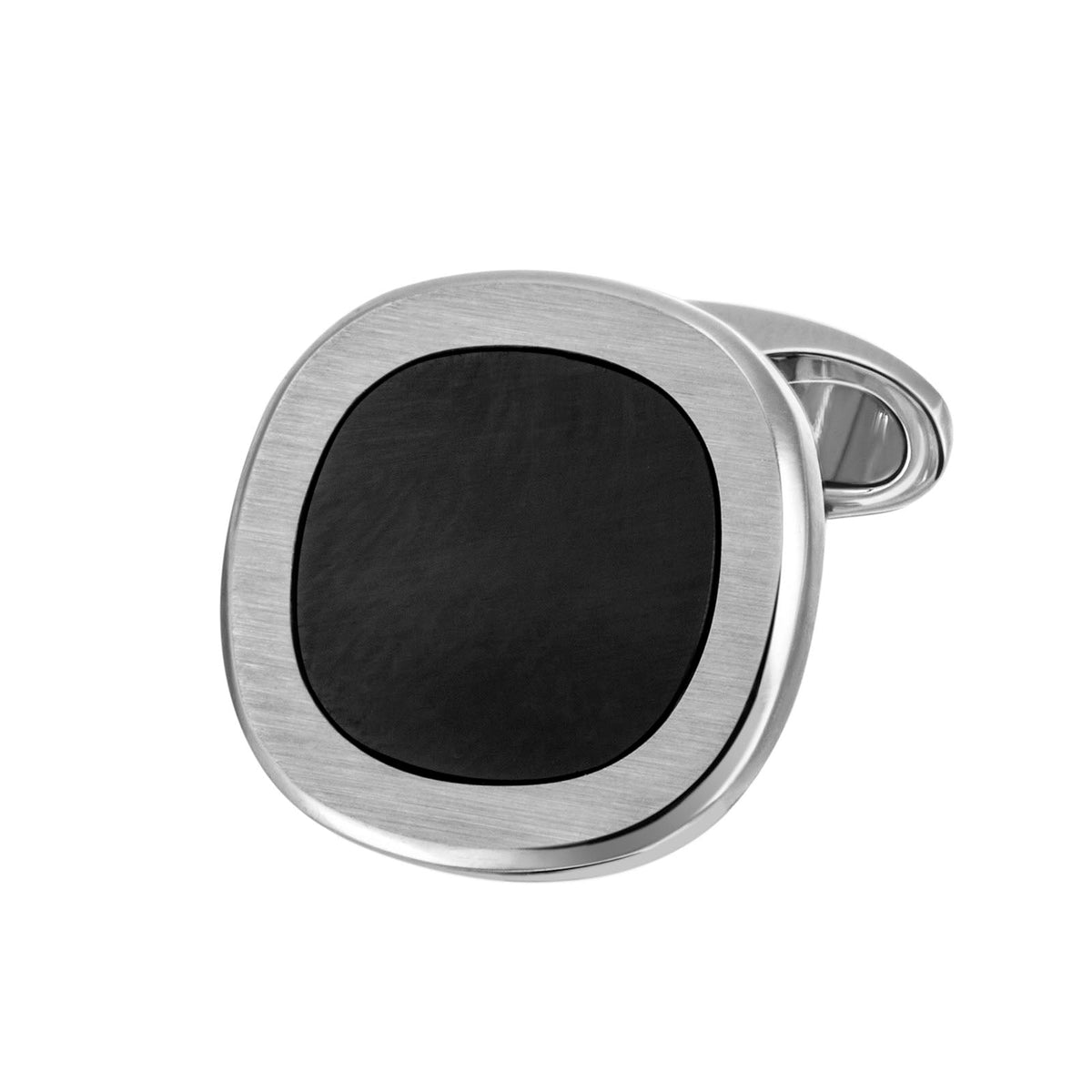 18K White Gold Onyx Cufflinks