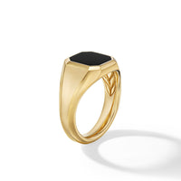 Streamline® Signet Ring in 18K Yellow Gold with Black Onyx