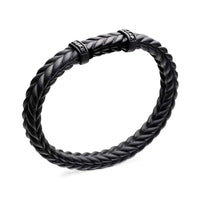 Chevron Bracelet in Black Rubber with Black Titanium and Black Diamonds, 9mm