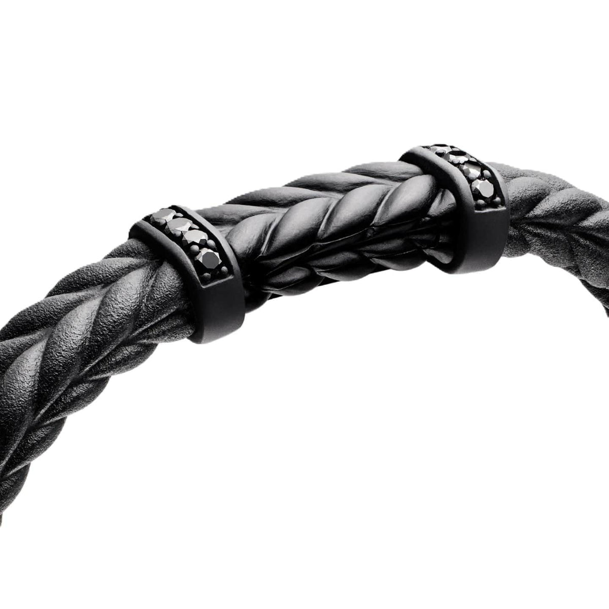 Chevron Bracelet in Black Rubber with Black Titanium and Black Diamonds, 9mm