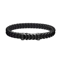 Chevron Bracelet in Black Rubber with Black Titanium and Black Diamonds, 9mm