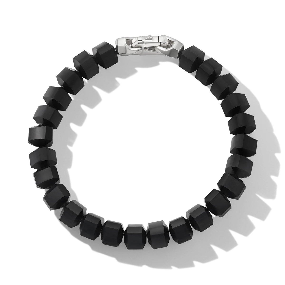 Spiritual Beads Bracelet in Sterling Silver with Black Onyx