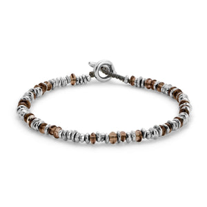 Maor Sterling Silver Smokey Quartz Pilla Bracelet