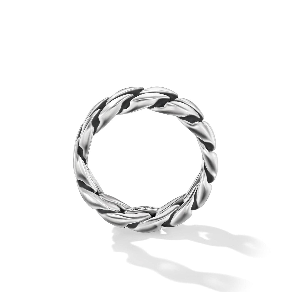 Curb Chain Band Ring in Sterling Silver, 8mm