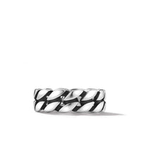 Curb Chain Band Ring in Sterling Silver, 8mm