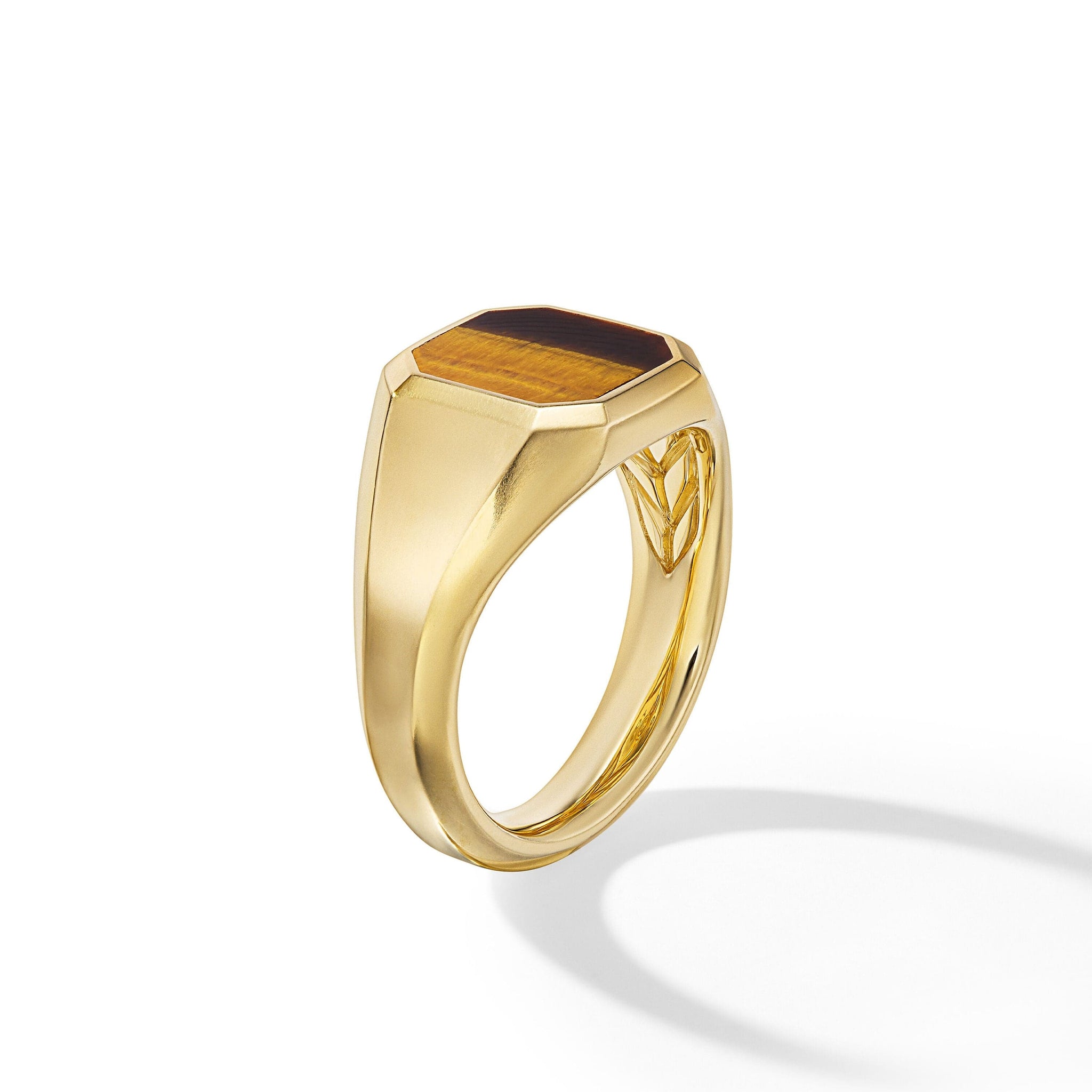 Streamline® Signet Ring in 18K Yellow Gold with Tiger's Eye