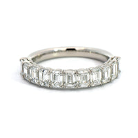 Platinum Grande Air Emerald Cut Diamond Band