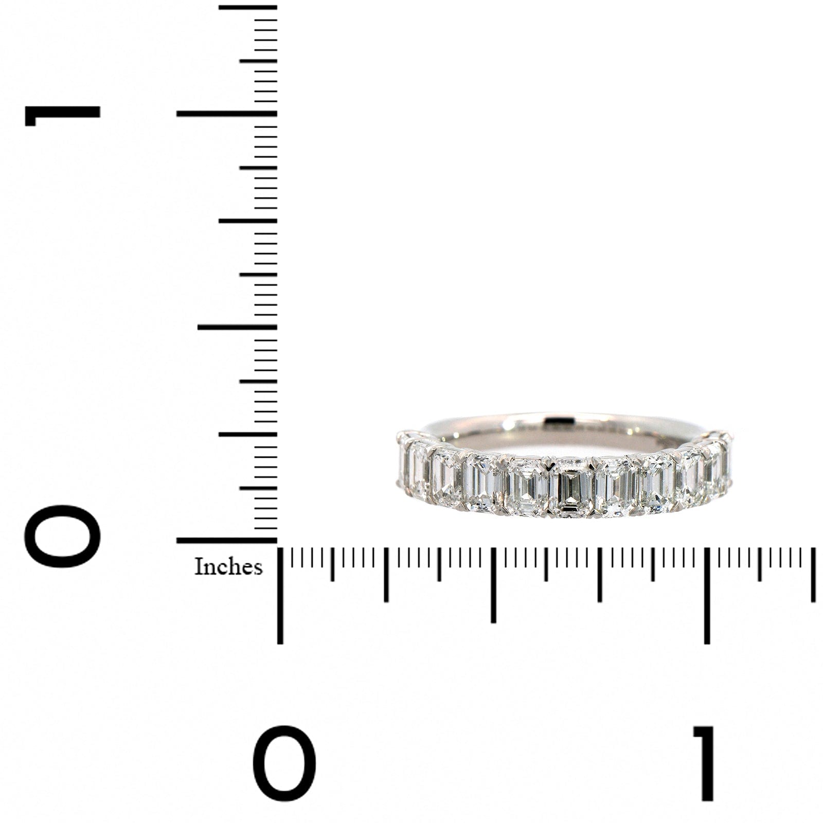 Platinum Grande Air Emerald Cut Diamond Band