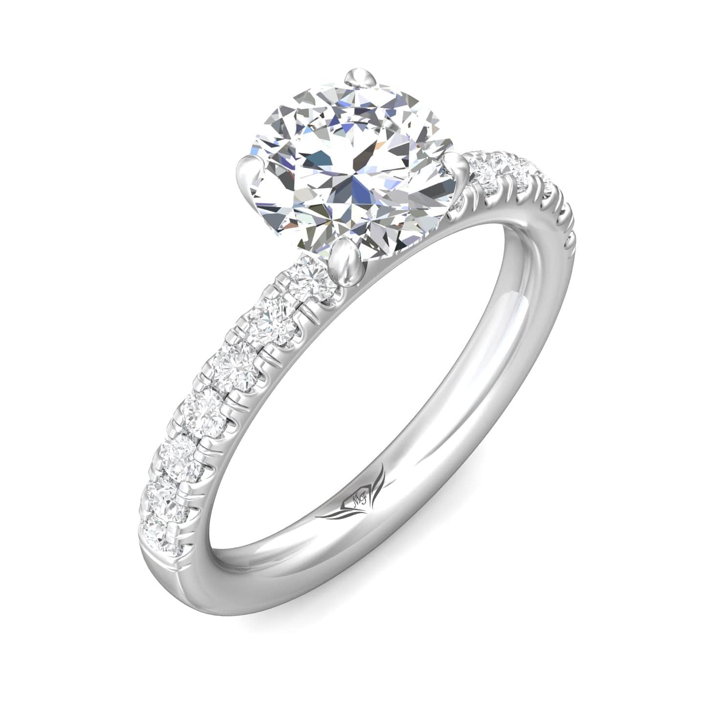 Platinum 4 Prong Round Diamond Engagement Setting – Long's Jewelers