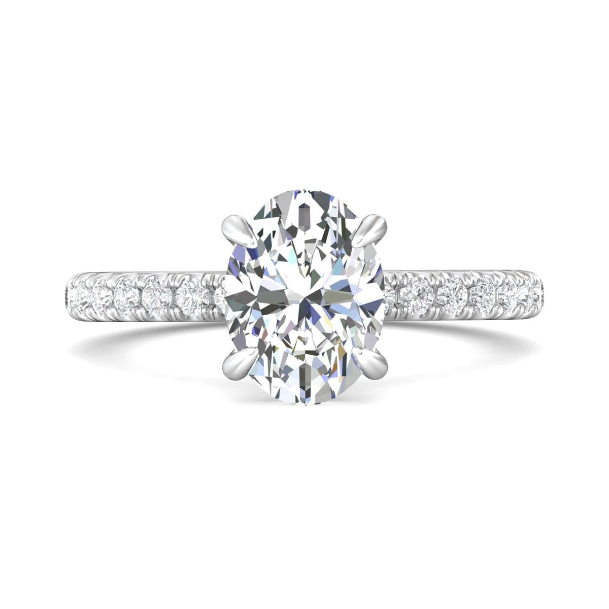 Platinum 4 Prong Diamond Engagement Setting with Hidden Halo – Long's ...