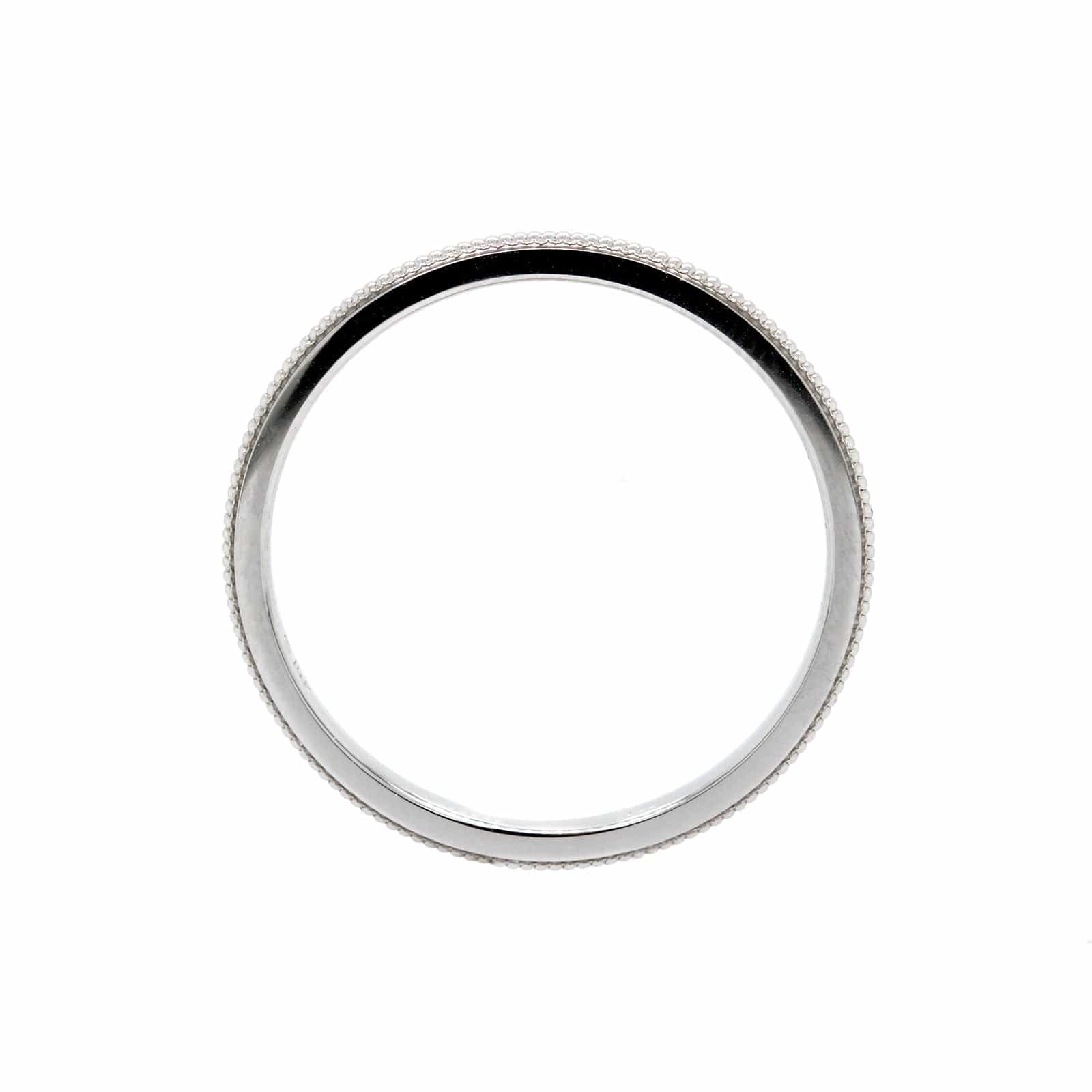 14K White Gold 1.5mm Raised Milgrain Band