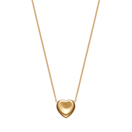 18K Yellow Gold Puffy Heart Pendant