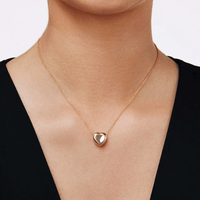 18K Yellow Gold Puffy Heart Pendant