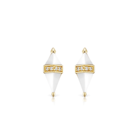 Sorellina 18K Yellow Gold Pietra White Onyx Stud Earrings