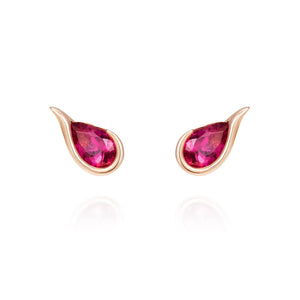 18K Rose Gold Pear Cut Rubellite Ignite Stud Earrings